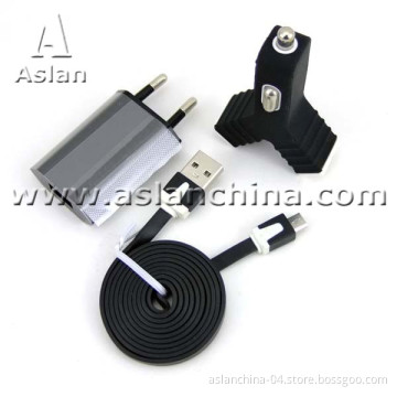 Cheap EU 5V-1A Micro USB 3 in 1 Chargers for Blackberry (AK-057)